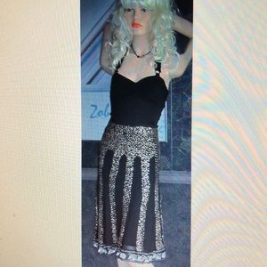 NWT Bloomingdales Black silk sequin skirt 4